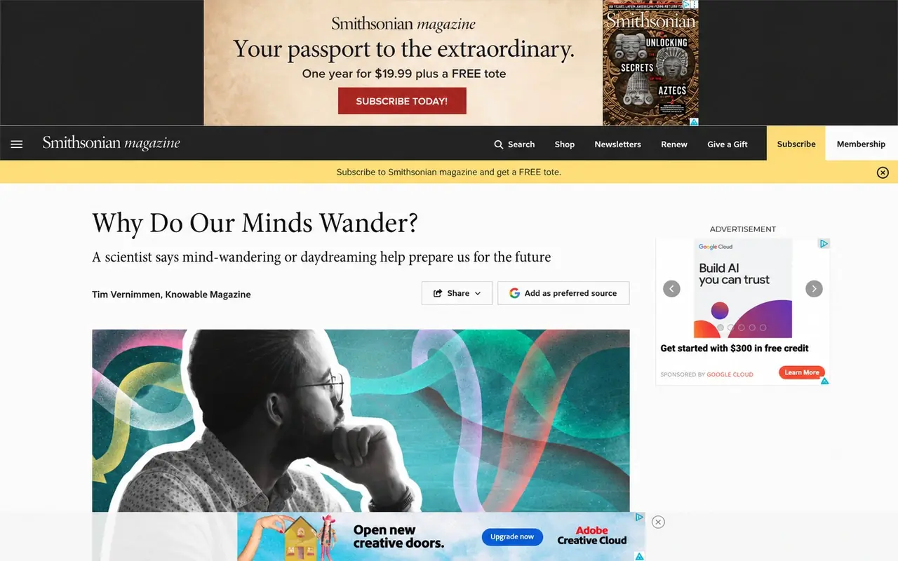 Original cluttered webpage